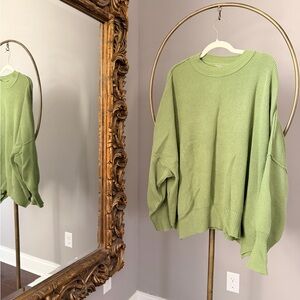 Free People Green Women's Oversized Knit Sweater